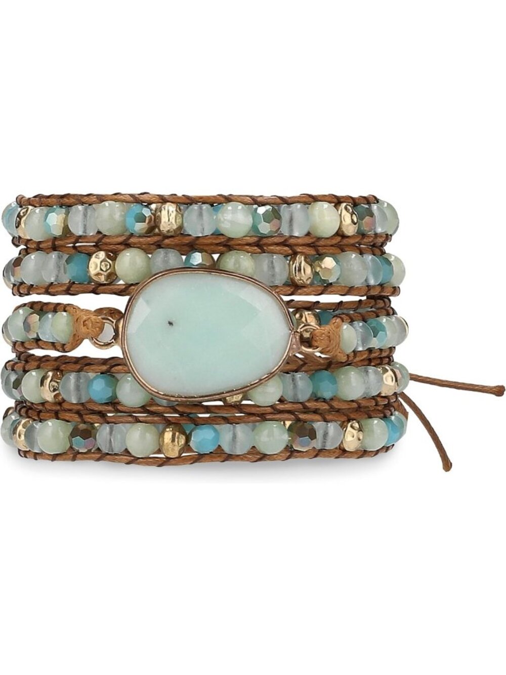 Vegan Natural Stone Layered Boho Bracelets for Women - Handmade Jewelry Gift